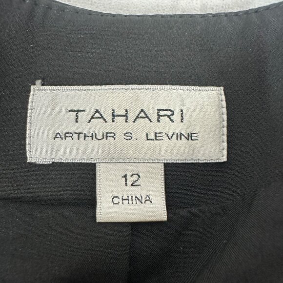 Tahari Arthur S. Levine Black Open-Front Blazer Jacket Size 12 - Picture 3 of 6
